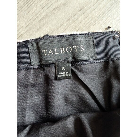 Talbots Womens Tweed Houndstooth Skirt With Gold Buttons Size 8 Made In Philippi - Picture 6 of 8